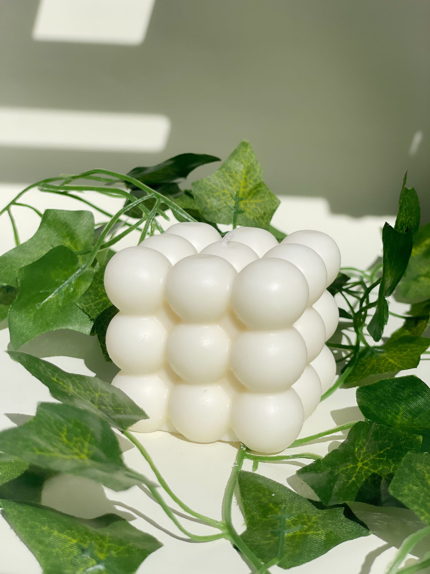 White Bubble Cube Candle